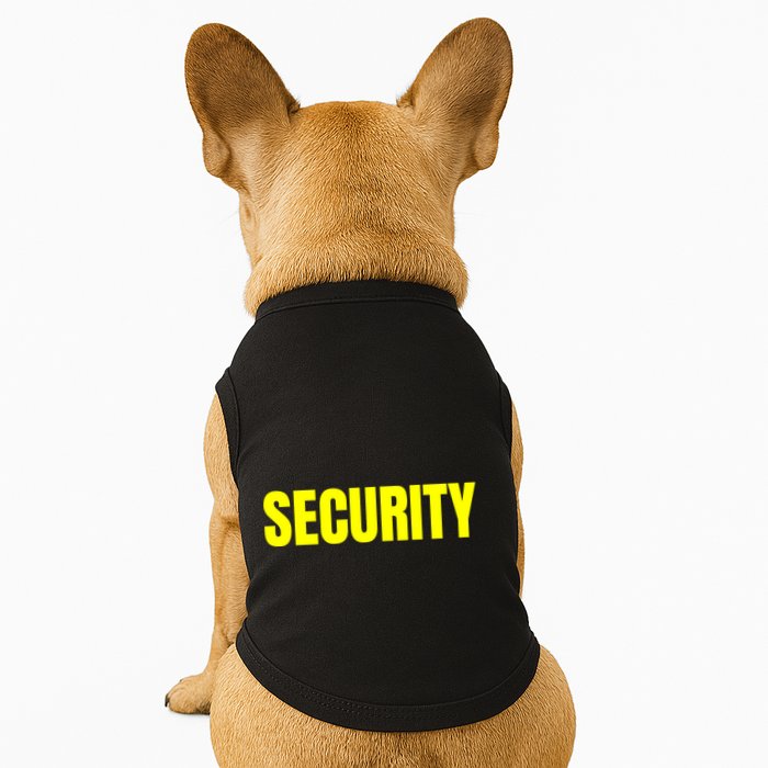 Security Front & Back Print Staff Event Uniform Bouncer Doggie Tank