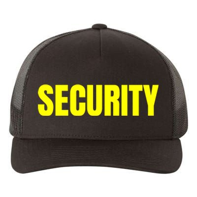 Security Front & Back Print Staff Event Uniform Bouncer Yupoong Adult 5-Panel Trucker Hat