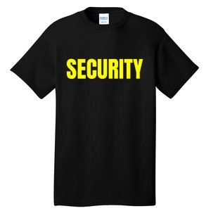 Security Front & Back Print Staff Event Uniform Bouncer Tall T-Shirt