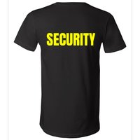 Security Front & Back Print Staff Event Uniform Bouncer V-Neck T-Shirt