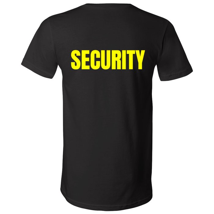 Security Front & Back Print Staff Event Uniform Bouncer V-Neck T-Shirt