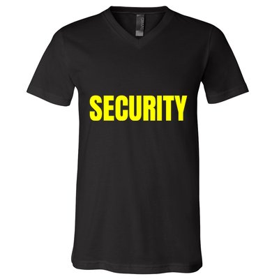 Security Front & Back Print Staff Event Uniform Bouncer V-Neck T-Shirt