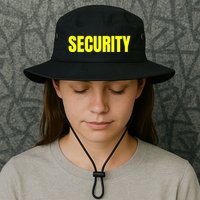 Security Front & Back Print Staff Event Uniform Bouncer Bucket Hat