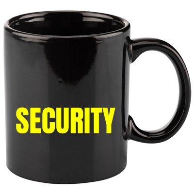 Security Front & Back Print Staff Event Uniform Bouncer 11oz C Handle Ceramic Mug