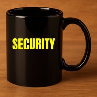 Security Front & Back Print Staff Event Uniform Bouncer 11oz C Handle Ceramic Mug