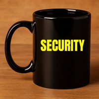 Security Front & Back Print Staff Event Uniform Bouncer 11oz C Handle Ceramic Mug