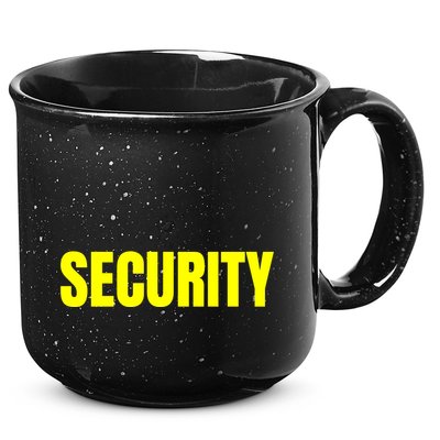 Security Front & Back Print Staff Event Uniform Bouncer 15oz Campfire Ceramic Mug