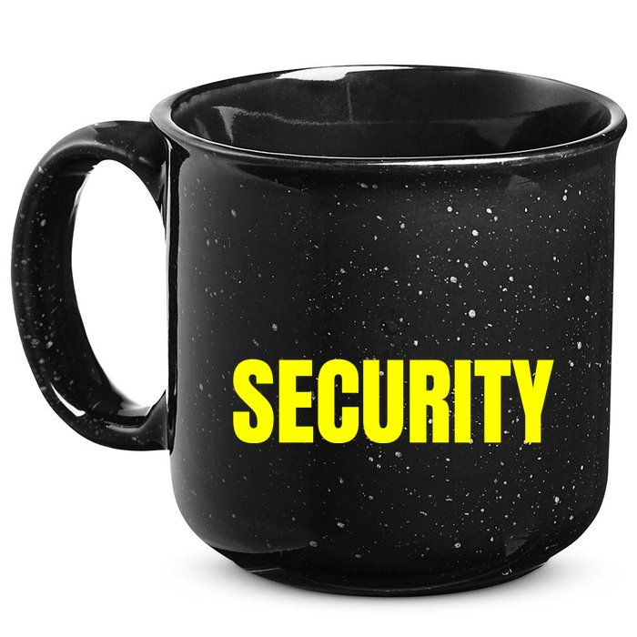 Security Front & Back Print Staff Event Uniform Bouncer 15oz Campfire Ceramic Mug