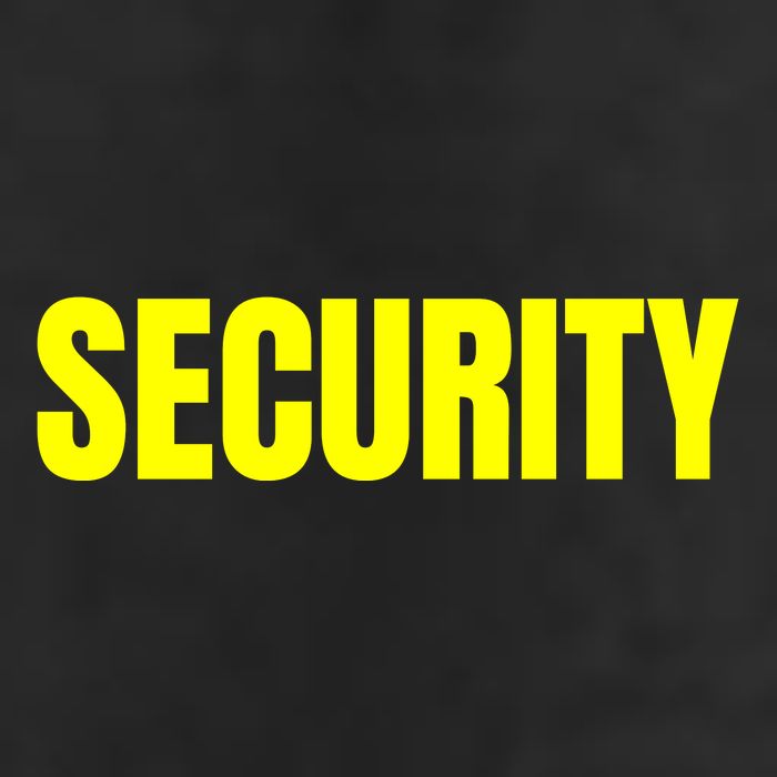 Security Front & Back Print Staff Event Uniform Bouncer Beanie