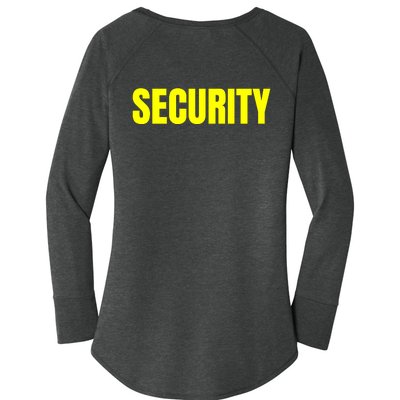 Security Front & Back Print Staff Event Uniform Bouncer Women's Perfect Tri Tunic Long Sleeve Shirt