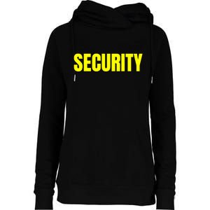 Security Front & Back Print Staff Event Uniform Bouncer Womens Funnel Neck Pullover Hood