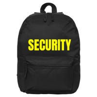 Security Front & Back Print Staff Event Uniform Bouncer 16 in Basic Backpack