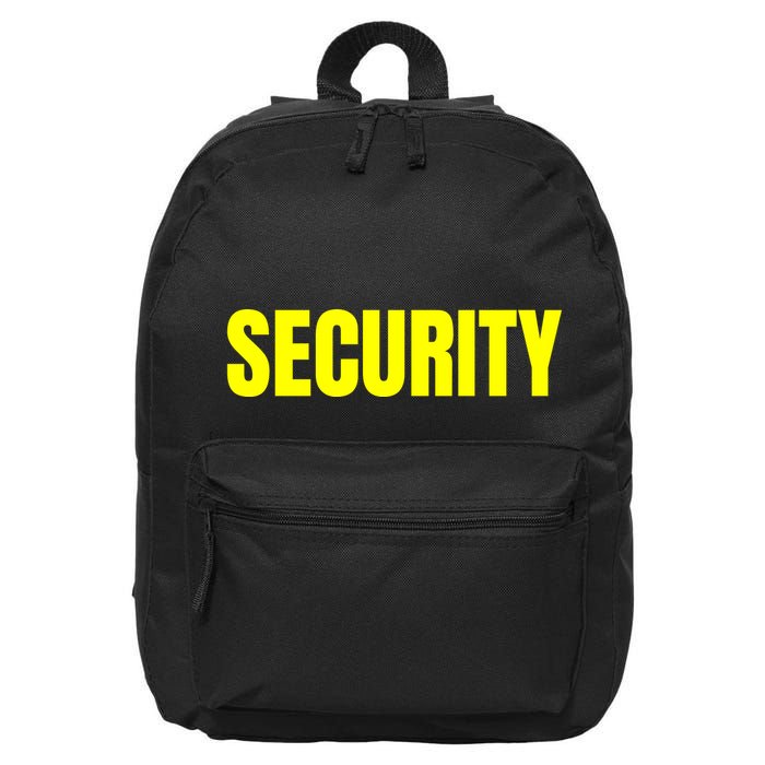 Security Front & Back Print Staff Event Uniform Bouncer 16 in Basic Backpack