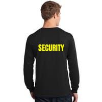 Security Front & Back Print Staff Event Uniform Bouncer Tall Long Sleeve T-Shirt