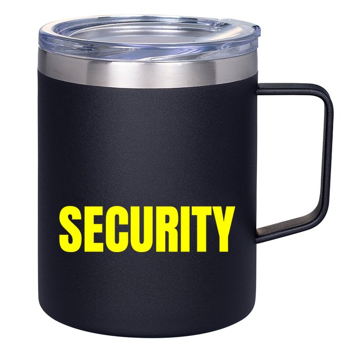 Security Front & Back Print Staff Event Uniform Bouncer 12oz Stainless Steel Coffee Mug