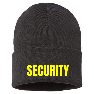 Security Front & Back Print Staff Event Uniform Bouncer Sustainable Knit Beanie