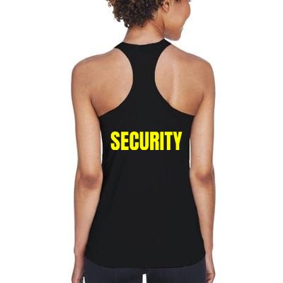 Security Front & Back Print Staff Event Uniform Bouncer Women's Racerback Tank