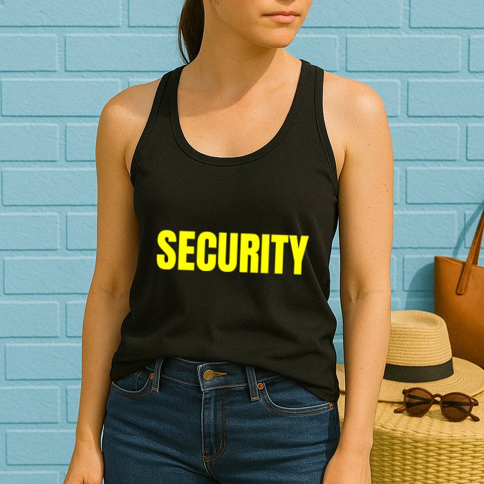 Security Front & Back Print Staff Event Uniform Bouncer Womens Tank Top