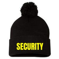 Security Front & Back Print Staff Event Uniform Bouncer Pom Pom 12in Knit Beanie