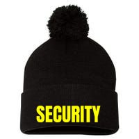 Security Front & Back Print Staff Event Uniform Bouncer Pom Pom 12in Knit Beanie
