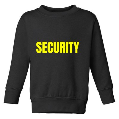Security Front & Back Print Staff Event Uniform Bouncer Toddler Sweatshirt