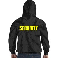 Security Front & Back Print Staff Event Uniform Bouncer Tie Dye Hoodie