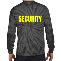 Security Front & Back Print Staff Event Uniform Bouncer Tie-Dye Long Sleeve Shirt