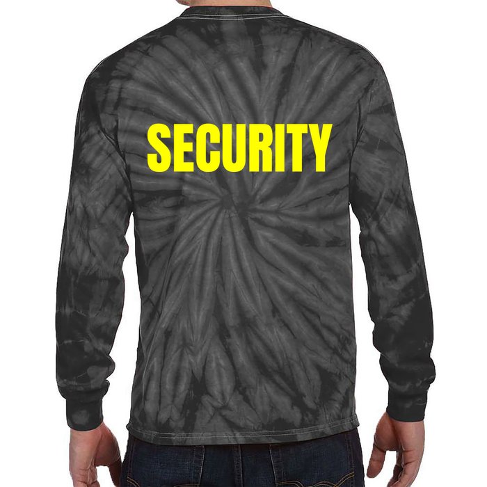 Security Front & Back Print Staff Event Uniform Bouncer Tie-Dye Long Sleeve Shirt