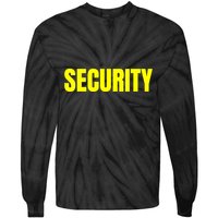 Security Front & Back Print Staff Event Uniform Bouncer Tie-Dye Long Sleeve Shirt