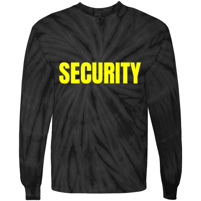 Security Front & Back Print Staff Event Uniform Bouncer Tie-Dye Long Sleeve Shirt