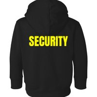 Security Front & Back Print Staff Event Uniform Bouncer Toddler Hoodie