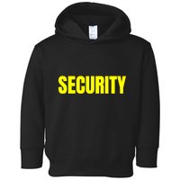 Security Front & Back Print Staff Event Uniform Bouncer Toddler Hoodie