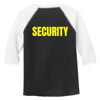 Security Front & Back Print Staff Event Uniform Bouncer Toddler Fine Jersey T-Shirt