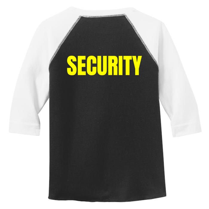 Security Front & Back Print Staff Event Uniform Bouncer Toddler Fine Jersey T-Shirt