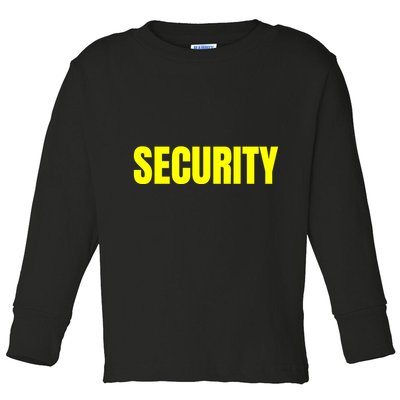 Security Front & Back Print Staff Event Uniform Bouncer Toddler Long Sleeve Shirt