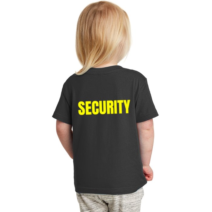Security Front & Back Print Staff Event Uniform Bouncer Toddler T-Shirt