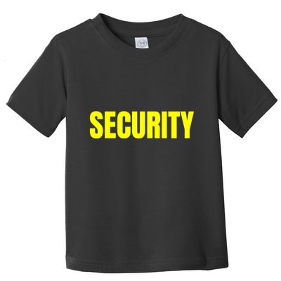 Security Front & Back Print Staff Event Uniform Bouncer Toddler T-Shirt