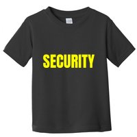 Security Front & Back Print Staff Event Uniform Bouncer Toddler T-Shirt