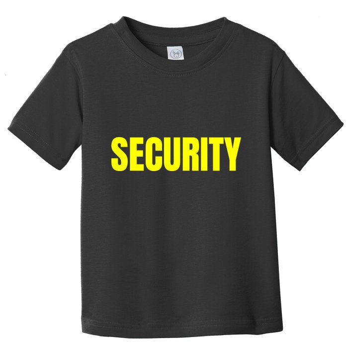 Security Front & Back Print Staff Event Uniform Bouncer Toddler T-Shirt