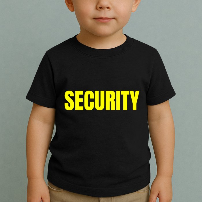 Security Front & Back Print Staff Event Uniform Bouncer Toddler T-Shirt