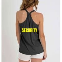 Security Front & Back Print Staff Event Uniform Bouncer Women's Knotted Racerback Tank