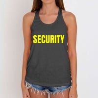 Security Front & Back Print Staff Event Uniform Bouncer Women's Knotted Racerback Tank