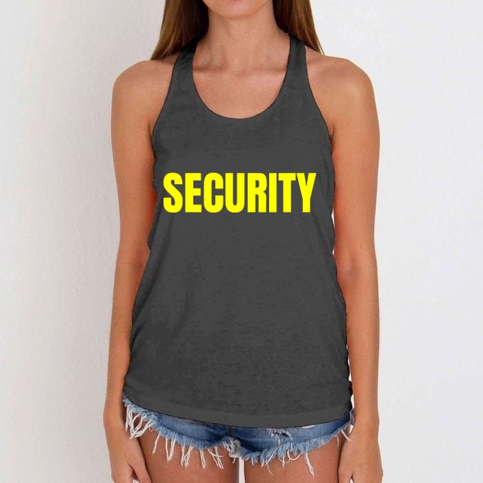 Security Front & Back Print Staff Event Uniform Bouncer Women's Knotted Racerback Tank