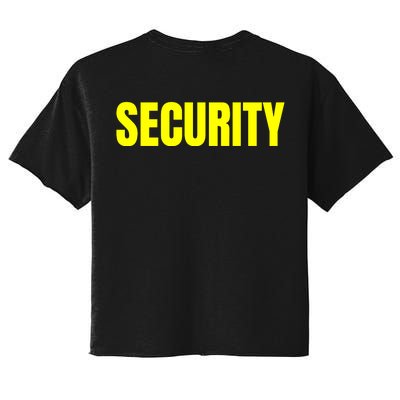 Security Front & Back Print Staff Event Uniform Bouncer Women's Crop Top Tee