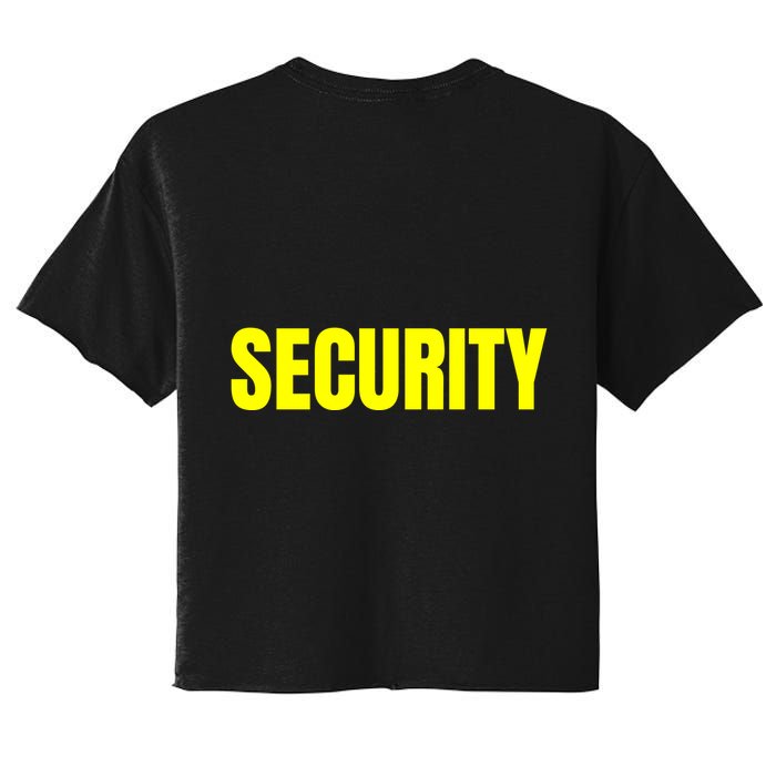 Security Front & Back Print Staff Event Uniform Bouncer Crop Top