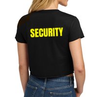 Security Front & Back Print Staff Event Uniform Bouncer Crop Top