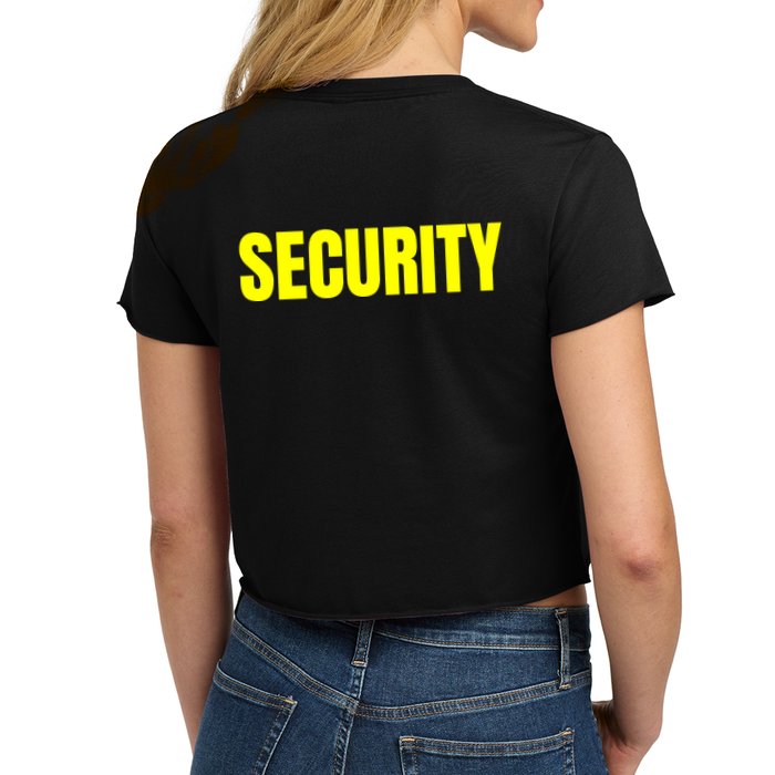 Security Front & Back Print Staff Event Uniform Bouncer Crop Top