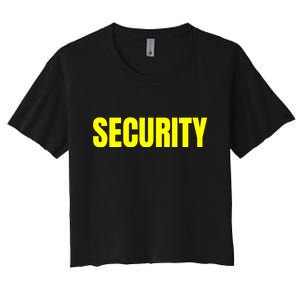 Security Front & Back Print Staff Event Uniform Bouncer Women's Crop Top Tee