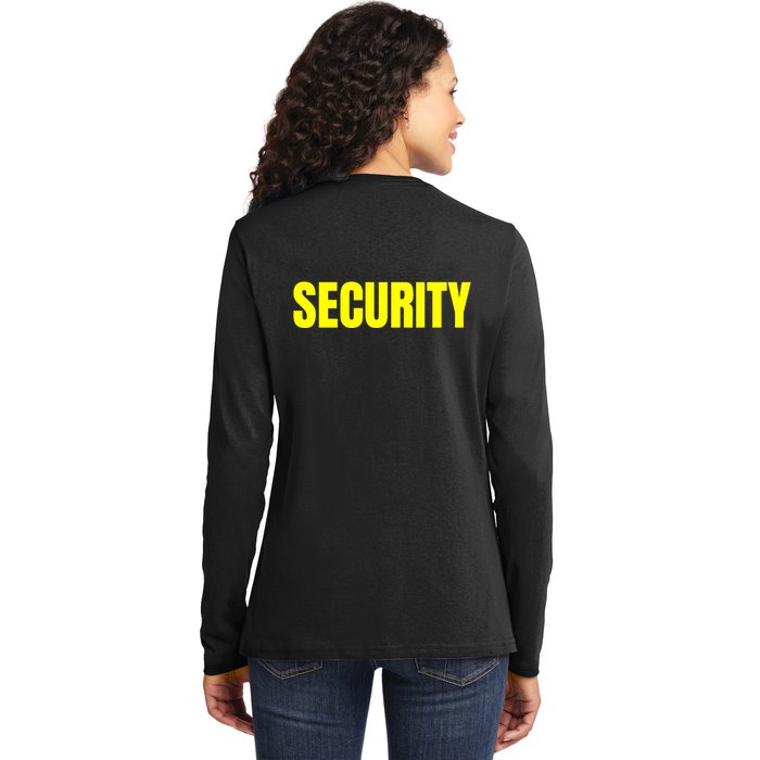 Security Front & Back Print Staff Event Uniform Bouncer Ladies Long Sleeve Shirt