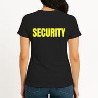 Security Front & Back Print Staff Event Uniform Bouncer Womens T-Shirt